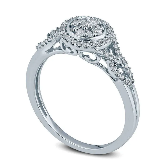 Rings Goldia 033 CT TW Composite Natural Diamond Frame Split Shank Engagement Ring in Solid 10K White Gold Rings Goldia 033 CT TW Composite Natural Diamond Frame Split Shank Engagement Ring in Solid 10K White Gold