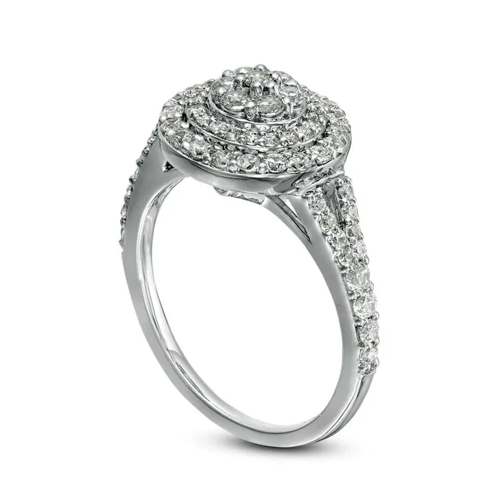Rings Goldia 10 CT TW Composite Natural Diamond Double Frame Split Shank Engagement Ring in Solid 10K White Gold Rings Goldia 10 CT TW Composite Natural Diamond Double Frame Split Shank Engagement Ring in Solid 10K White Gold