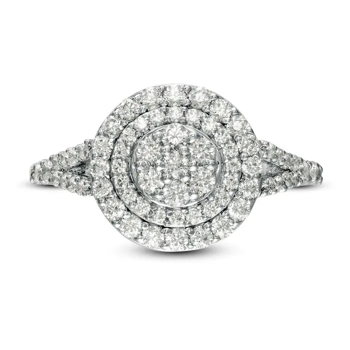 Rings Goldia 10 CT TW Composite Natural Diamond Double Frame Split Shank Engagement Ring in Solid 10K White Gold Rings Goldia 10 CT TW Composite Natural Diamond Double Frame Split Shank Engagement Ring in Solid 10K White Gold