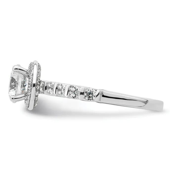 Rings Goldia 100ct CZ Solid Real 14K White Gold Round Halo Engage Ring