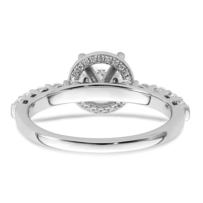 Rings Goldia 100ct CZ Solid Real 14K White Gold Round Halo Engage Ring