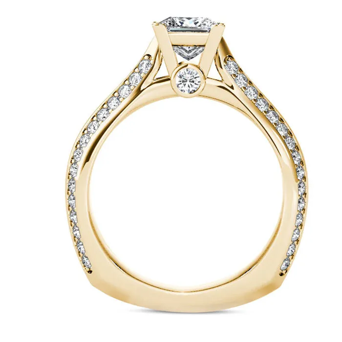 Rings Goldia 175 CT TW PrincessCut Natural Diamond Engagement Ring in Solid 14K Gold Rings Goldia 175 CT TW PrincessCut Natural Diamond Engagement Ring in Solid 14K Gold