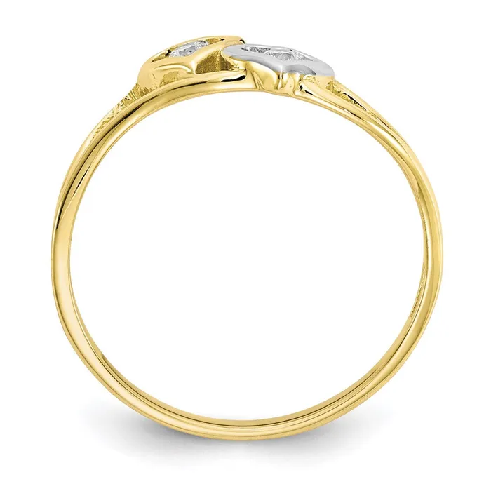 Rings Goldia 10K Yellow Gold u0026 Rhodium Double Heart CZ Ring