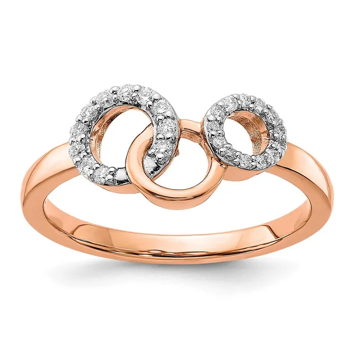 Rings Goldia 14k Rose Gold Real Diamond Circles Ring
