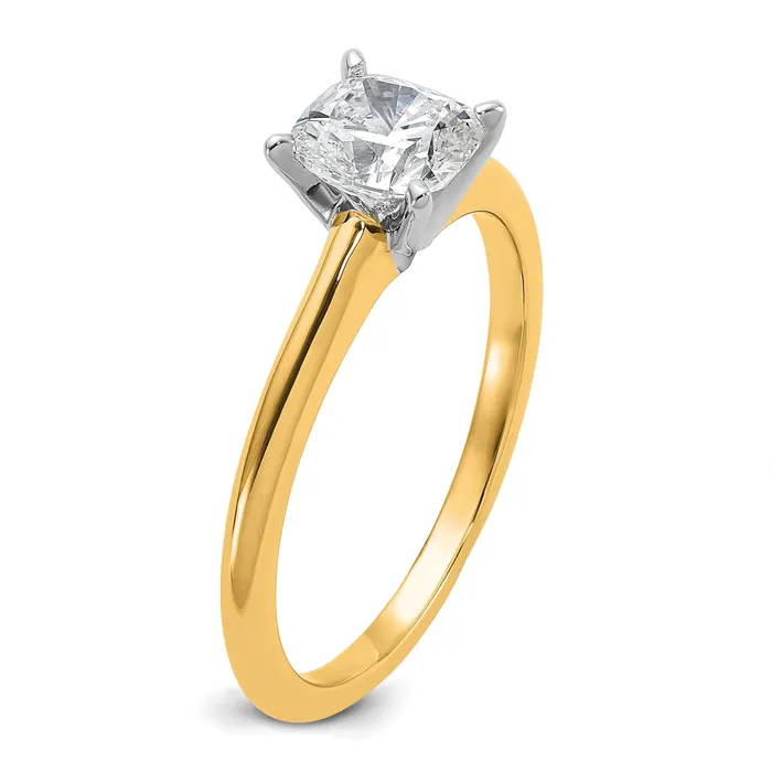 Rings Goldia 14k Twotone 1 Ct Lab Grown Diamond VSSI G Cushion Solitare Engagement Ring