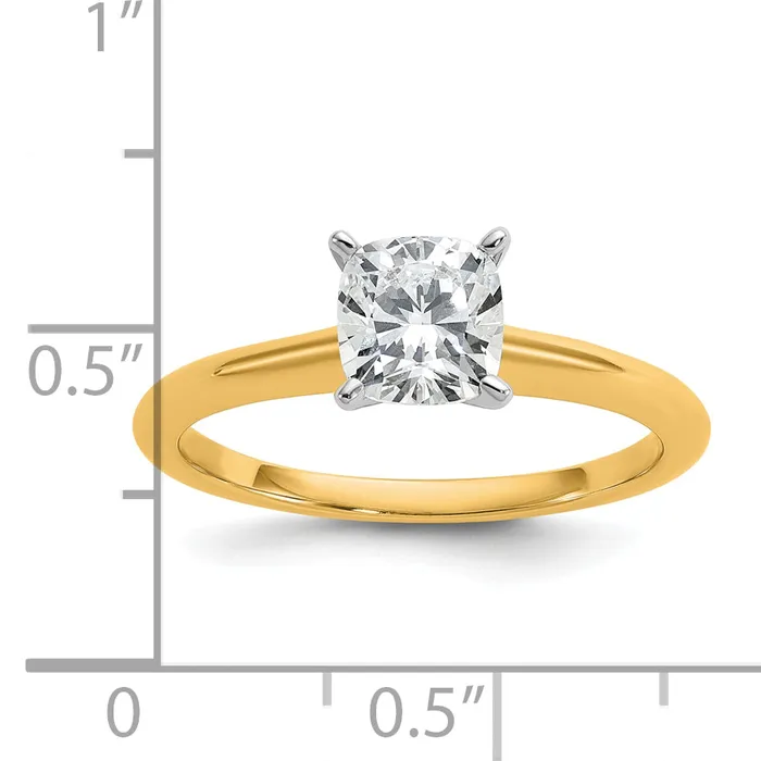 Rings Goldia 14k Twotone 1 Ct Lab Grown Diamond VSSI G Cushion Solitare Engagement Ring