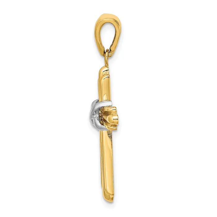 Rings Goldia 14k Twotone Gold Polished Cross w X Center Design Charm