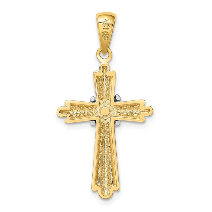 Rings Goldia 14k Twotone Gold Polished Cross w X Center Design Charm