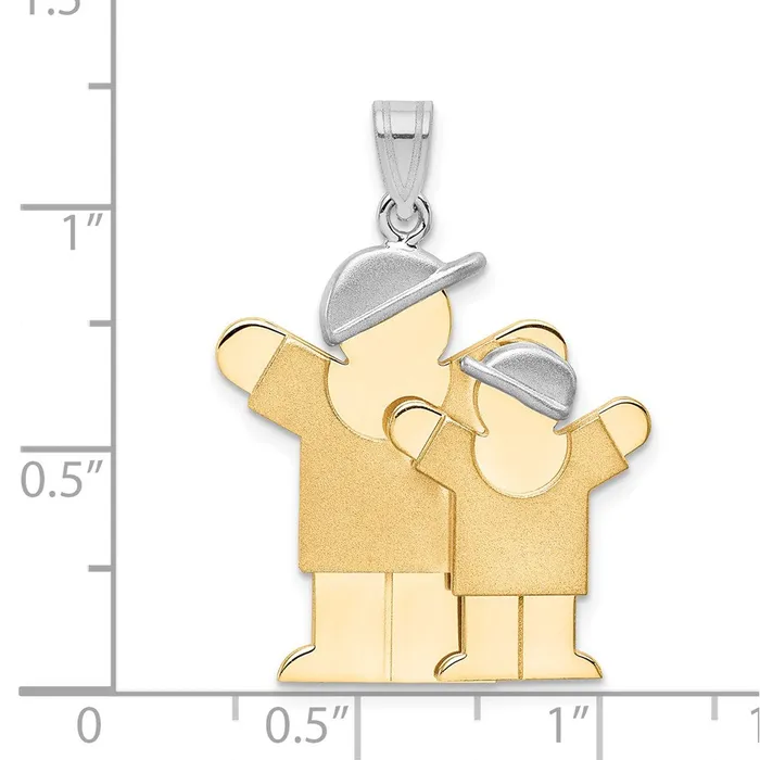 Rings Goldia 14k Twotone Gold Twotone Gold Big Boy and Little Boy Engravable Charm