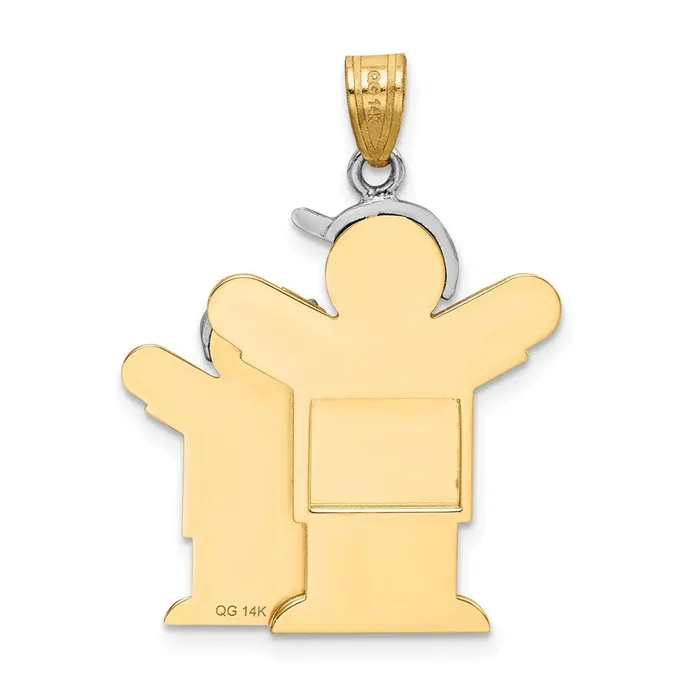 Rings Goldia 14k Twotone Gold Twotone Gold Big Boy and Little Boy Engravable Charm