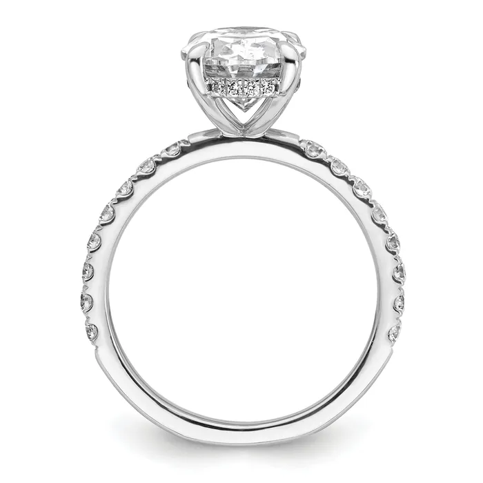 Rings Goldia 14k White Gold 12 Ct Lab Grown Diamond VSSI G 3 Ct center Flair Oval Engagement Ring