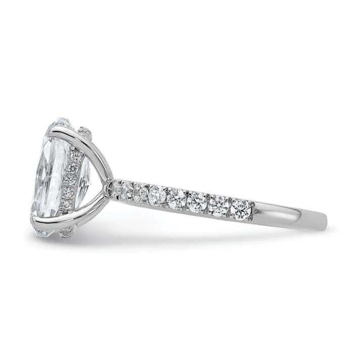 Rings Goldia 14k White Gold 12 Ct Lab Grown Diamond VSSI G 3 Ct center Flair Oval Engagement Ring