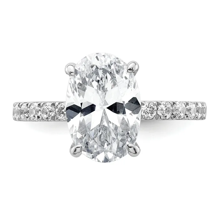 Rings Goldia 14k White Gold 12 Ct Lab Grown Diamond VSSI G 3 Ct center Flair Oval Engagement Ring