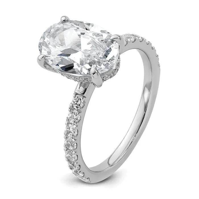 Rings Goldia 14k White Gold 12 Ct Lab Grown Diamond VSSI G 3 Ct center Flair Oval Engagement Ring