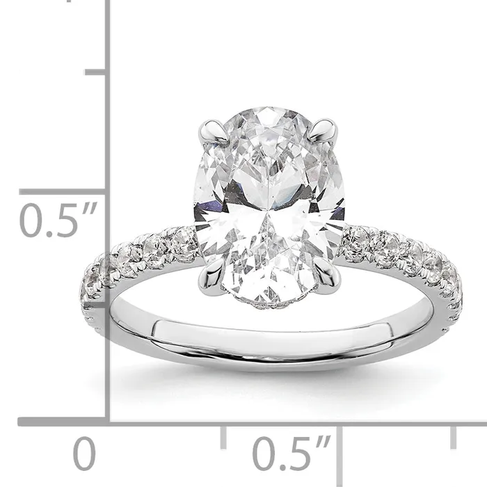 Rings Goldia 14k White Gold 12 Ct Lab Grown Diamond VSSI G 3 Ct center Flair Oval Engagement Ring