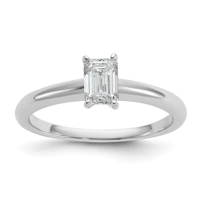 Rings Goldia 14k White Gold 12 Ct Lab Grown Diamond VSSI G Emerald Solitare Engagement Ring Rings Goldia 14k White Gold 12 Ct Lab Grown Diamond VSSI G Emerald Solitare Engagement Ring
