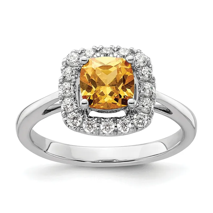 Rings Goldia 14k White Gold 14 Ct Lab Grown Diamond VSSI G November Birthstone Citrine Halo Ring Rings Goldia 14k White Gold 14 Ct Lab Grown Diamond VSSI G November Birthstone Citrine Halo Ring