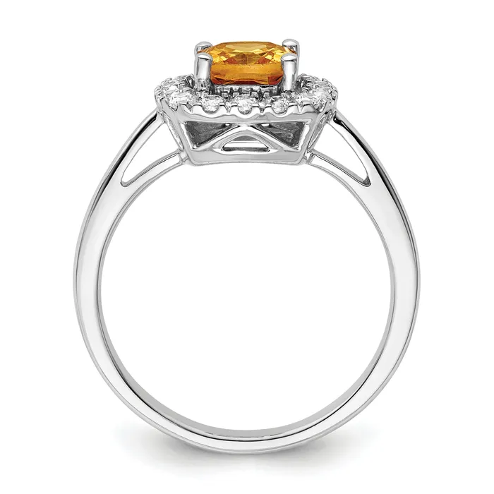 Rings Goldia 14k White Gold 14 Ct Lab Grown Diamond VSSI G November Birthstone Citrine Halo Ring