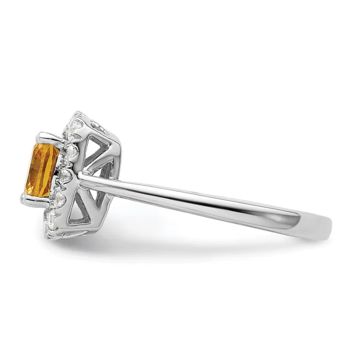Rings Goldia 14k White Gold 14 Ct Lab Grown Diamond VSSI G November Birthstone Citrine Halo Ring