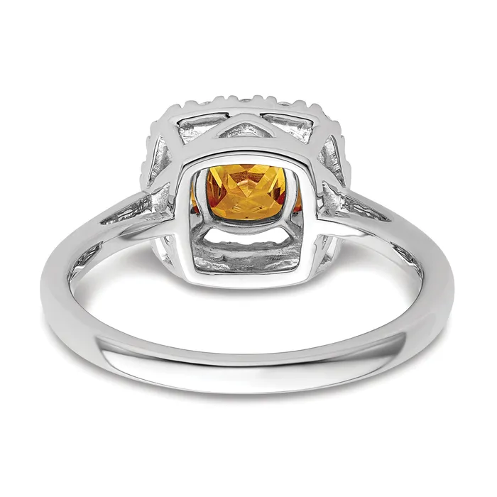 Rings Goldia 14k White Gold 14 Ct Lab Grown Diamond VSSI G November Birthstone Citrine Halo Ring