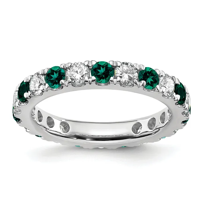 Rings Goldia 14k White Gold 1 Ct Lab Grown Diamond VSSI G and Lab Created Alexandrite Eternity Band Ring Rings Goldia 14k White Gold 1 Ct Lab Grown Diamond VSSI G and Lab Created Alexandrite Eternity Band Ring