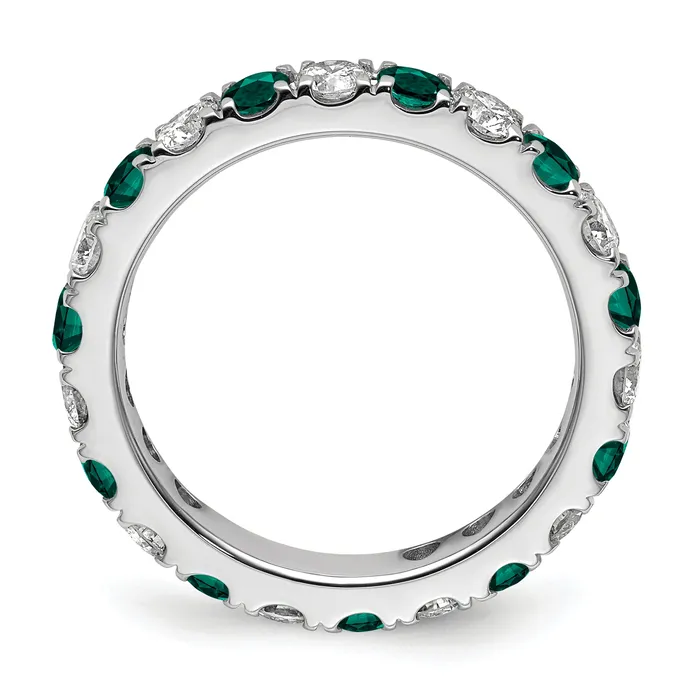 Rings Goldia 14k White Gold 1 Ct Lab Grown Diamond VSSI G and Lab Created Alexandrite Eternity Band Ring