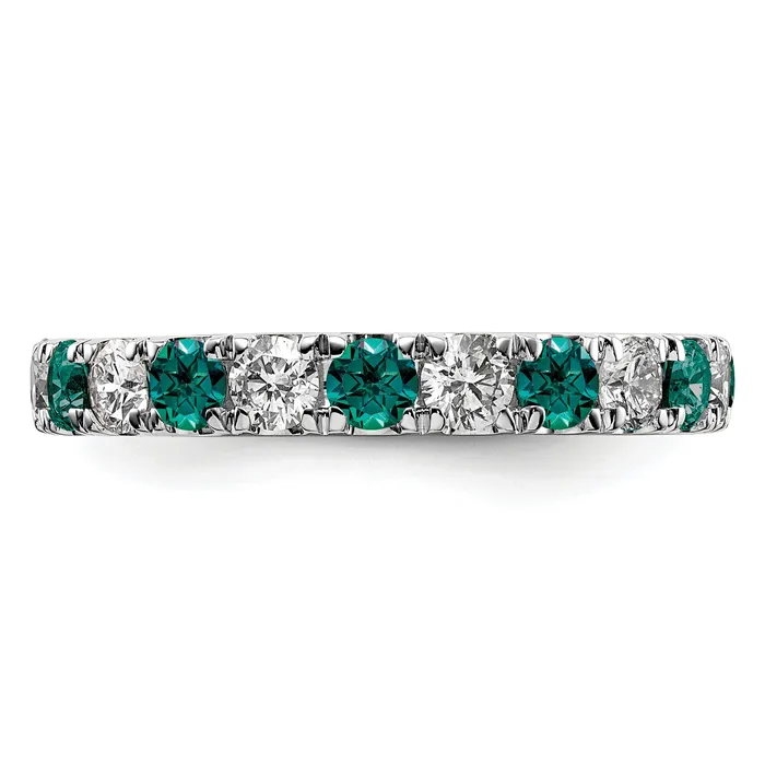 Rings Goldia 14k White Gold 1 Ct Lab Grown Diamond VSSI G and Lab Created Alexandrite Eternity Band Ring