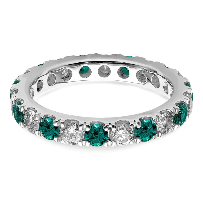Rings Goldia 14k White Gold 1 Ct Lab Grown Diamond VSSI G and Lab Created Alexandrite Eternity Band Ring