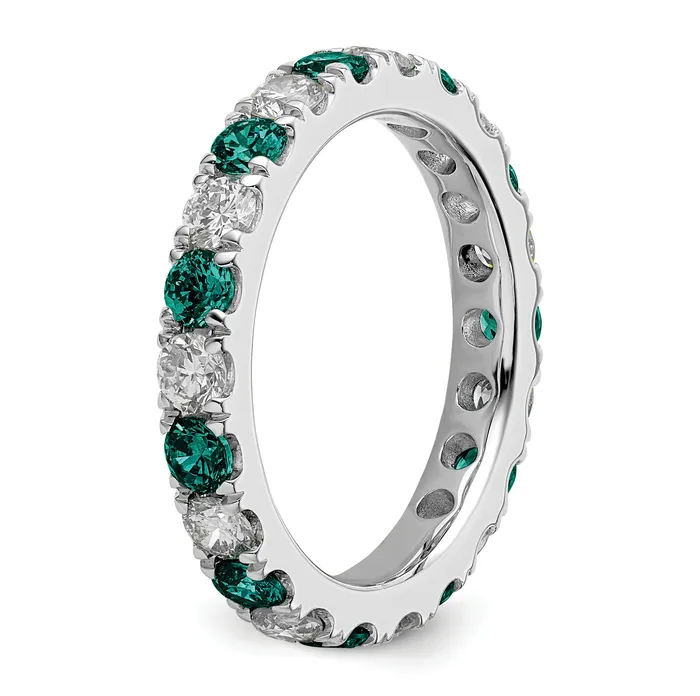Rings Goldia 14k White Gold 1 Ct Lab Grown Diamond VSSI G and Lab Created Alexandrite Eternity Band Ring