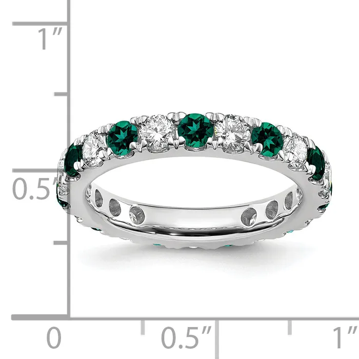 Rings Goldia 14k White Gold 1 Ct Lab Grown Diamond VSSI G and Lab Created Alexandrite Eternity Band Ring