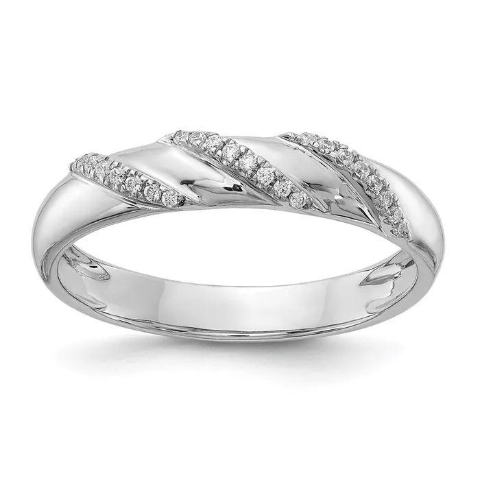 Rings Goldia 14K White Gold Complete Real Diamond Trio Mens Wedding Band