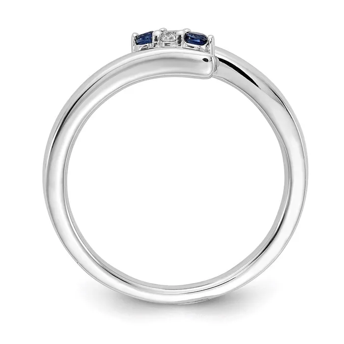 Rings Goldia 14k White Gold Real Diamond and Sapphire 3stone Ring