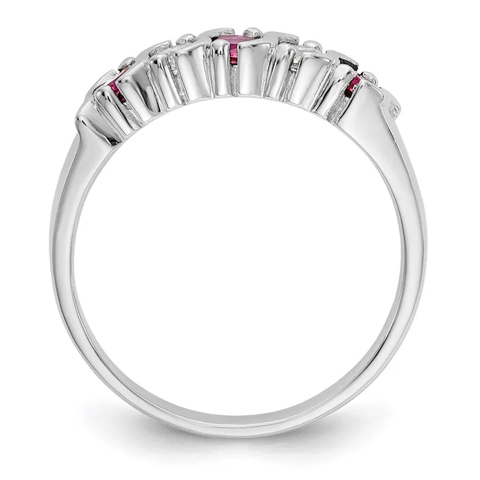 Rings Goldia 14k White Gold Real Diamond wRuby Band