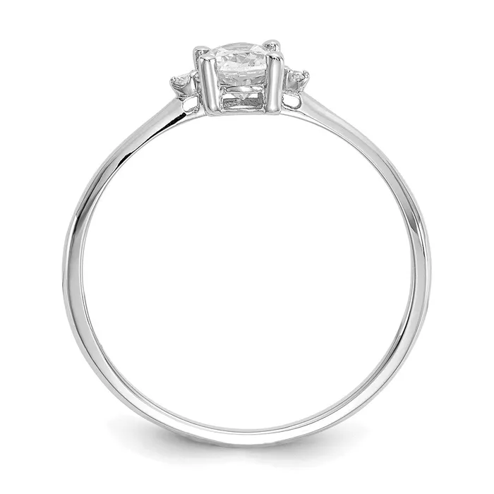 Rings Goldia 14k White Gold Real Diamond White Topaz Birthstone Ring