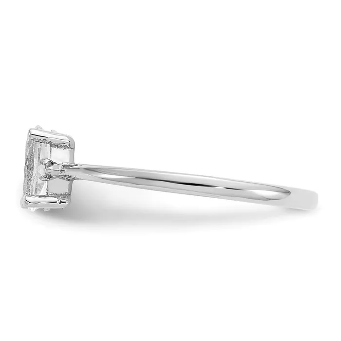 Rings Goldia 14k White Gold Real Diamond White Topaz Birthstone Ring
