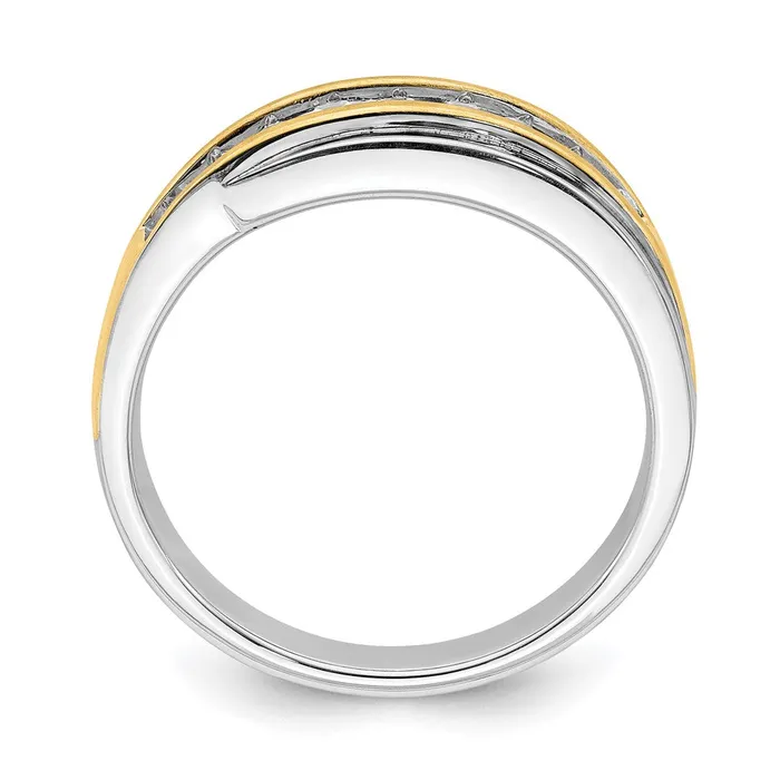 Rings Goldia 14k White Yellow Gold Mens Real Diamond Bridal Band