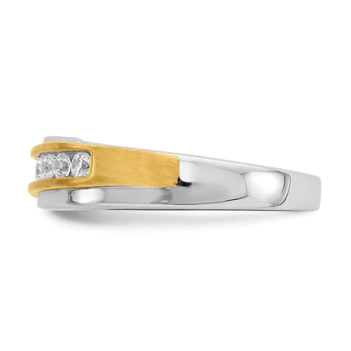 Rings Goldia 14k White Yellow Gold Mens Real Diamond Bridal Band