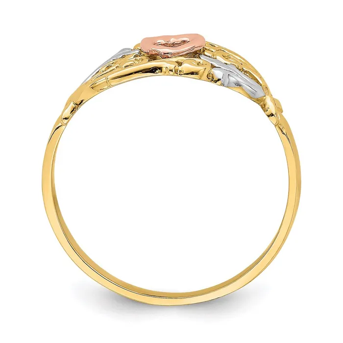 Rings Goldia 14k Yellow and Rose Gold wWhite Rhodium Heart Ring