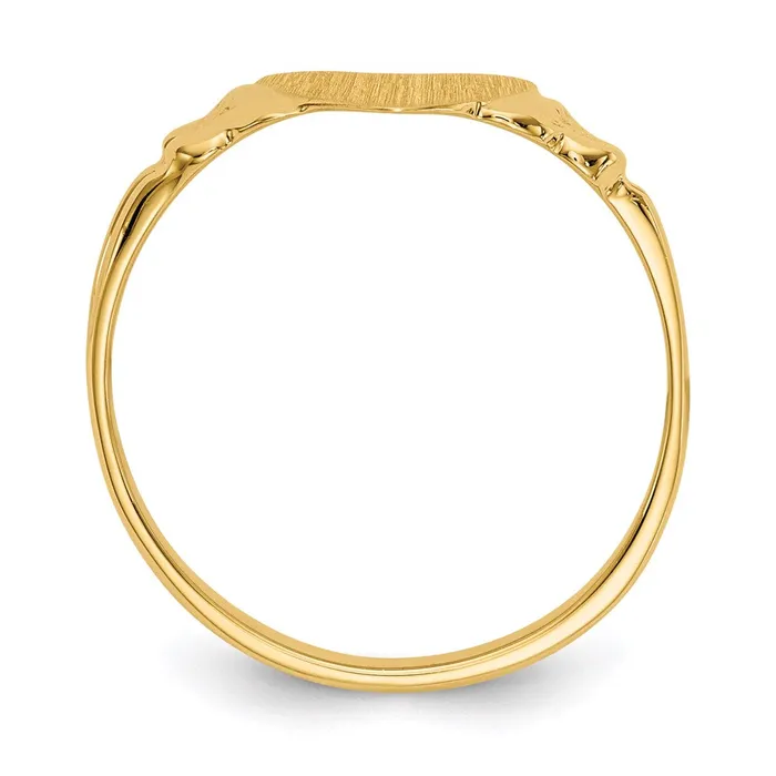 Rings Goldia 14K Yellow Gold 80x85mm Closed Back Childrens Heart Signet Ring