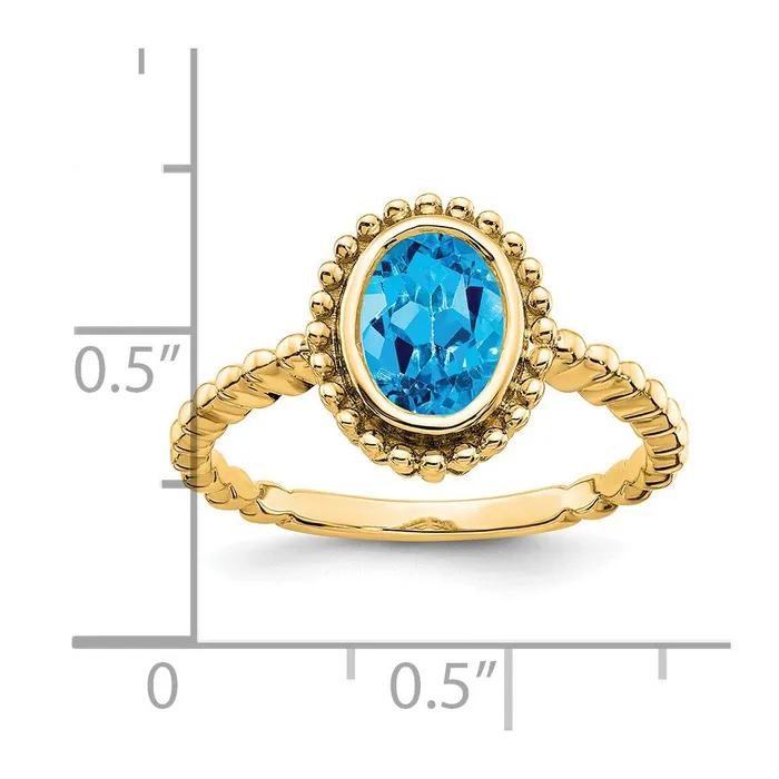 Rings Goldia 14K Yellow Gold Oval Blue Topaz Ring