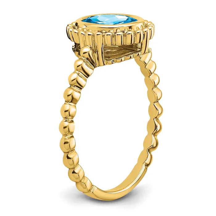 Rings Goldia 14K Yellow Gold Oval Blue Topaz Ring