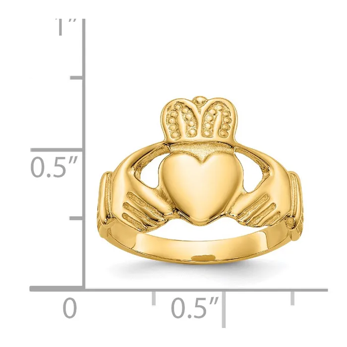 Rings Goldia 14K Yellow Gold Polished Ladies Claddagh Ring