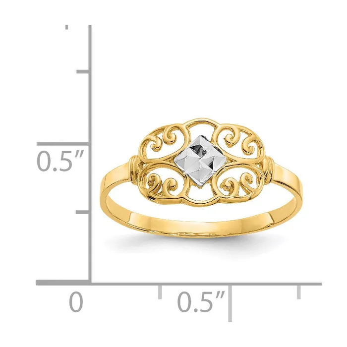 Rings Goldia 14k Yellow Gold wRhodium Filigree Ring