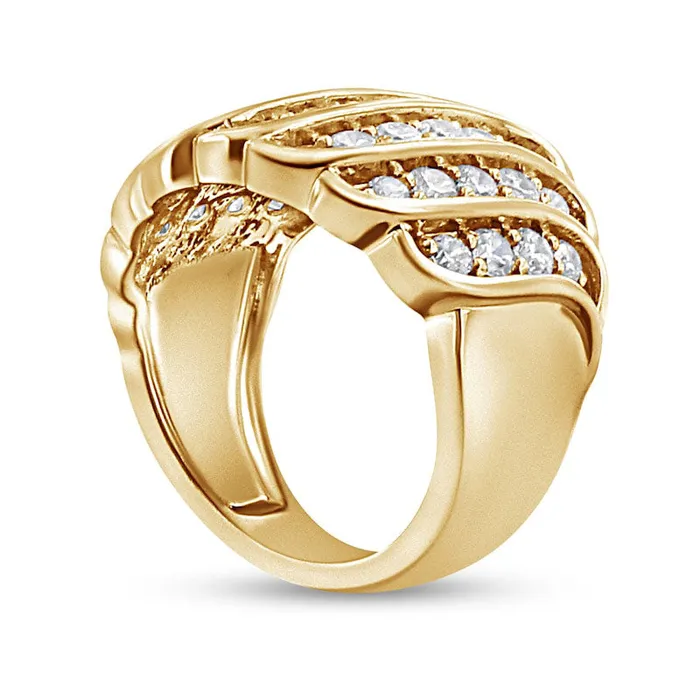 Rings Goldia 20 CT TW Natural Diamond MultiRow Waterfall Ring in Sterling Silver with Solid 14K Gold Plate Rings Goldia 20 CT TW Natural Diamond MultiRow Waterfall Ring in Sterling Silver with Solid 14K Gold Plate