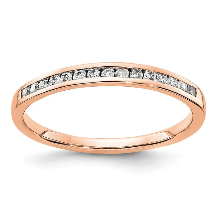 Rings Goldiacom 14k Rose Gold Real Diamond Channel Band