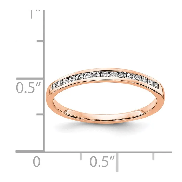 Rings Goldiacom 14k Rose Gold Real Diamond Channel Band
