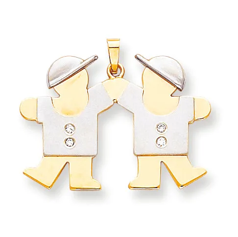 Rings Goldiacom 14k Two tone VS Diamond kid pendant