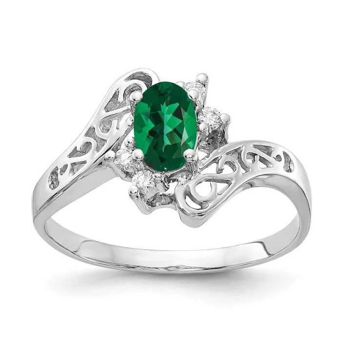 Rings Goldiacom 14k White Gold 6x4mm Oval Mount St Helens VS Real Diamond ring Rings Goldiacom 14k White Gold 6x4mm Oval Mount St Helens VS Real Diamond ring