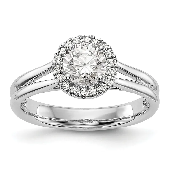 Rings Goldiacom 14k White Gold Round Halo Simulated Diamond Split Shank Engagement Ring Rings Goldiacom 14k White Gold Round Halo Simulated Diamond Split Shank Engagement Ring