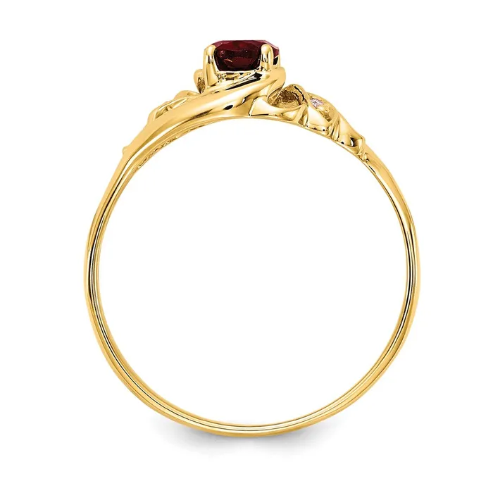 Rings Goldiacom 14K Yellow Gold 6x4mm Oval Garnet A Real Diamond ring